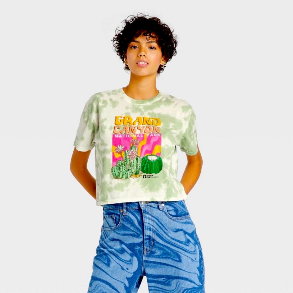 NWT Bad Bunny National Park Grand Cayon crop tshirt